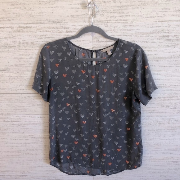 Banana Republic Gray Heart Top | SIZE S - Picture 1 of 5